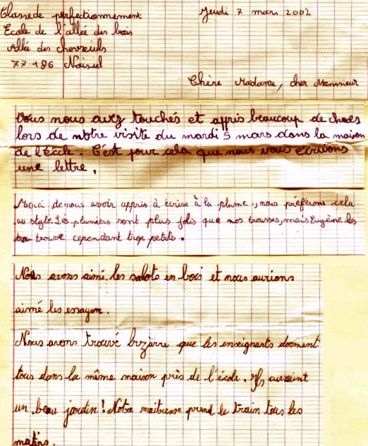 Une lettre de satisfaction